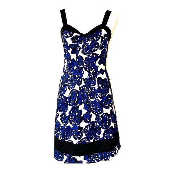 Richard Chai Blue Floral Dress Sz 6 - Picture 2 of 13